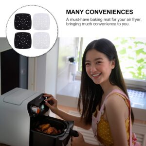 Hemoton 8 Pcs Air Fryer Pad Airfryer Air Fryers Round Steamer Liner Perforated Baking Pad Air Fryer Parchment Oven Steamer Patch Mat for Air Fryer Non-stick Mat Tray