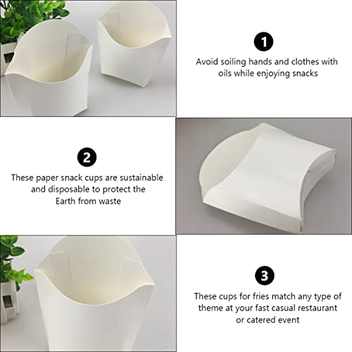 50pcsbags Paper Fry Kitchen For Multi-function Cups White Holders Chicken Snack Wedding Home French Professional Baking Bags Take Take- Holder Containers Restaurant