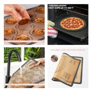 Silicone Baking Mat Set of 6, Non-Stick Food Grade Reusable Baking Sheet Liners Mats for Multi-Size Bakeware,Multi-Purpose Mats for Rolling Dough Making Pastry Cookies Macaroon Pizza by BonGoût.