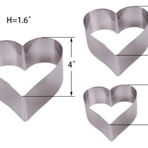 Heart Cookie Cutter Set - 3 Piece Biscuit Cutter, Pastry Donut Doughnut Cutter Set/Heart Shape Cookie Cutters Baking/Metal Heart Cake Molds Valentine's Day