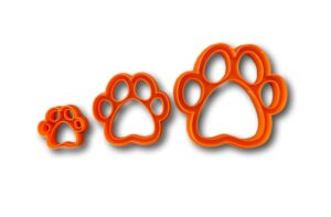dog paw cookie cutter style set of 3