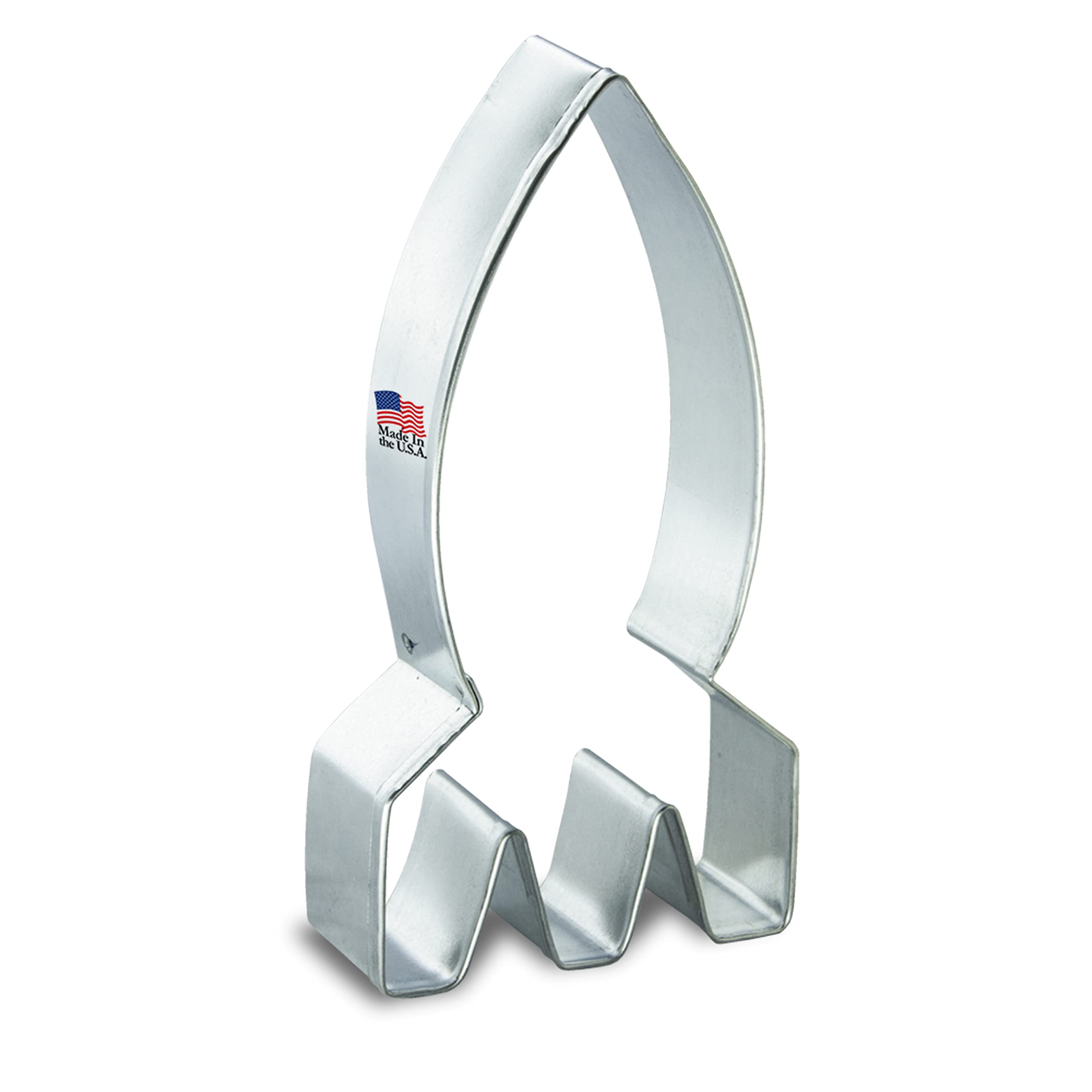 Rocket Ship Cookie Cutter 4.5 Inch - Made in the USA – Foose Cookie Cutters Tin Plated Steel Rocket Ship Cookie Mold