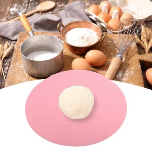 Pink Silicone Baking Mat with Measurements Non Slip Reusable Heat Resistant Round Design,Pastry Baking Mats for Kneading,Baking,Cooking,Dough Rolling,Shaping Bread Rolls(11.81 x 11.81 x 0.04 inch)