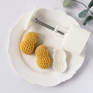 woiwo 2 pcs creative mini peanut mooncake mold 3d peanut mung bean cake without touching hands pressing baking mold