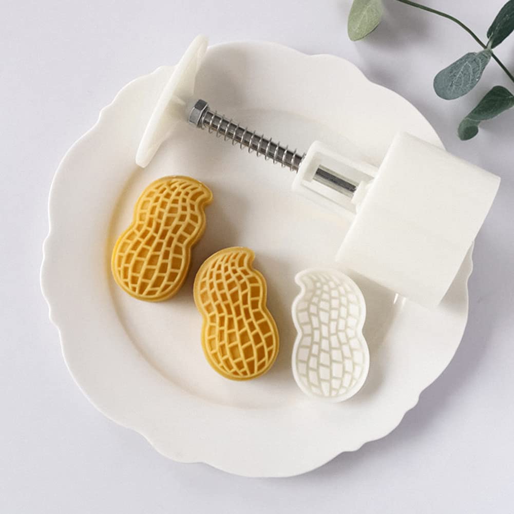 WOIWO 2 PCS Creative Mini Peanut Mooncake Mold 3D Peanut Mung Bean Cake Without Touching Hands Pressing Baking Mold