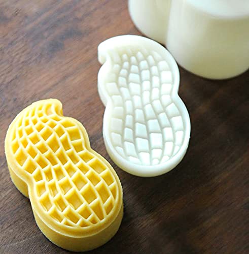 WOIWO 2 PCS Creative Mini Peanut Mooncake Mold 3D Peanut Mung Bean Cake Without Touching Hands Pressing Baking Mold