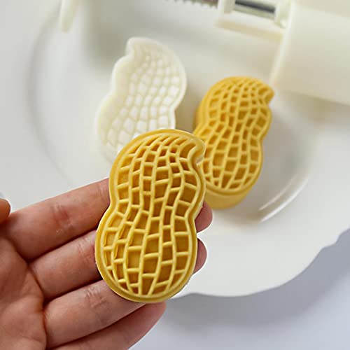 WOIWO 2 PCS Creative Mini Peanut Mooncake Mold 3D Peanut Mung Bean Cake Without Touching Hands Pressing Baking Mold