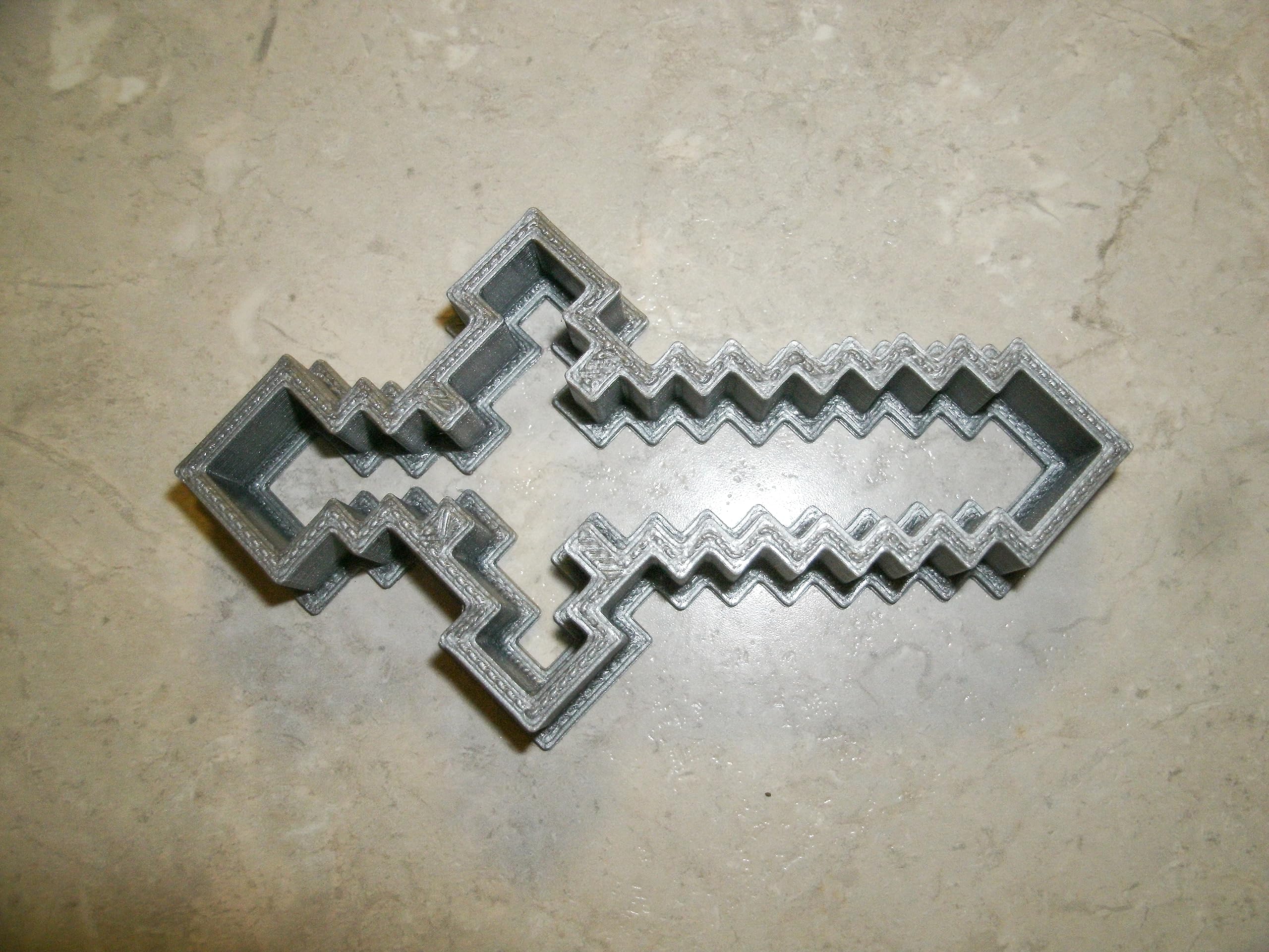 BLOCK ADVENTURE VIDEO GAME SWORD SHAPE OUTLINE COOKIE CUTTER MADE IN USA PR426