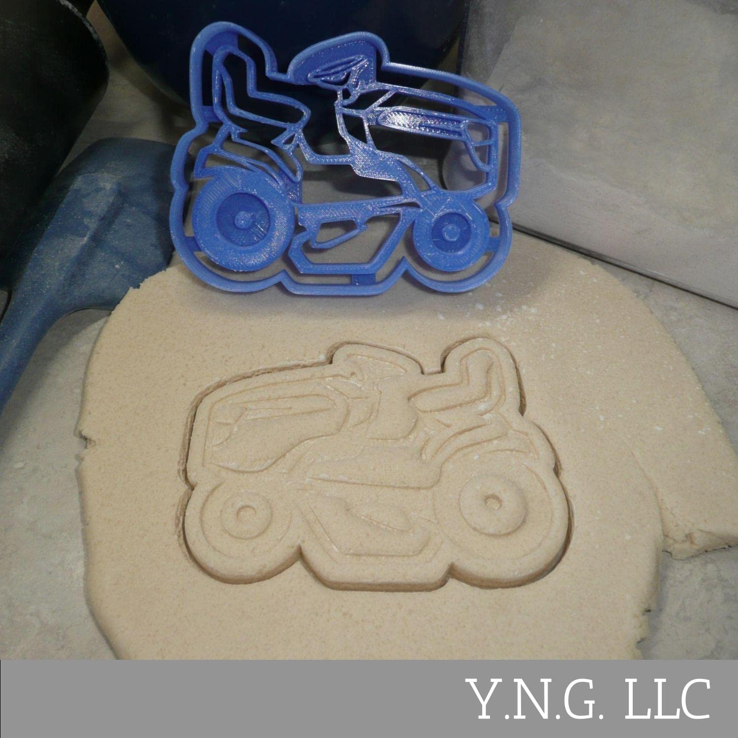 YNGLLC RIDER RIDING MOWER LAWN CARE YARD LANDSCAPING EQUIPMENT COOKIE CUTTER MADE IN USA PR4672, Blue