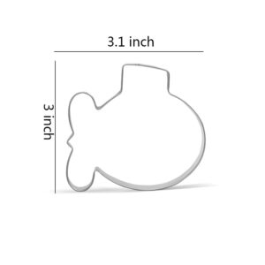 3.1 inch Submarine Cookie Cutter - Stainless Steel