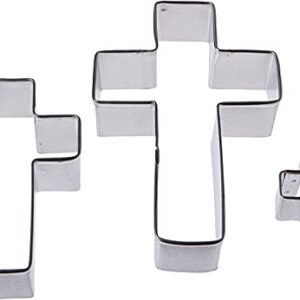 R&M International Cross Cookie Cutters, Assorted Sizes, 3-Piece Set