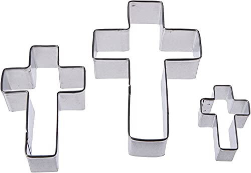 R&M International Cross Cookie Cutters, Assorted Sizes, 3-Piece Set