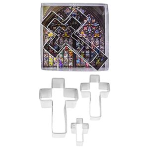 R&M International Cross Cookie Cutters, Assorted Sizes, 3-Piece Set