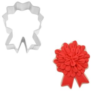 r&m medallion/ribbon" cookie cutter in durable, economical, tinplated steel
