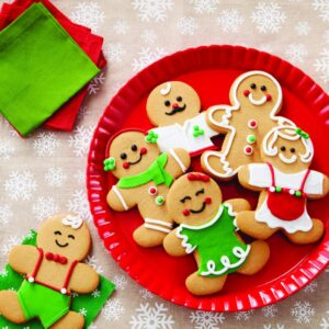 Gingerbread Man Cookie Cutters Set, 3 PCS Gingerbread Man Biscut Cutters Set Stainless Steel Christmas Cookie Cutters with Red Environmental PVC - 5.3/4.5/3.5IN