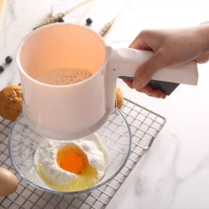 Manual Flour Sieve,Handheld Icing Sugar Strainer Cup, Stainless Steel Mesh Sifter For Baking