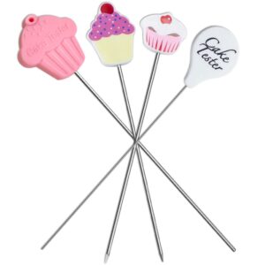 cake tester needle stainless steel, reusable metal cake probe stick, cake testing needles, bread tester stick for kitchen home bakery tools (multi)