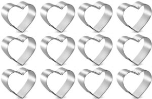1 dozen/12 count mini heart 1.5 inch cookie cutters from the cookie cutter shop – tin plated steel cookie cutters