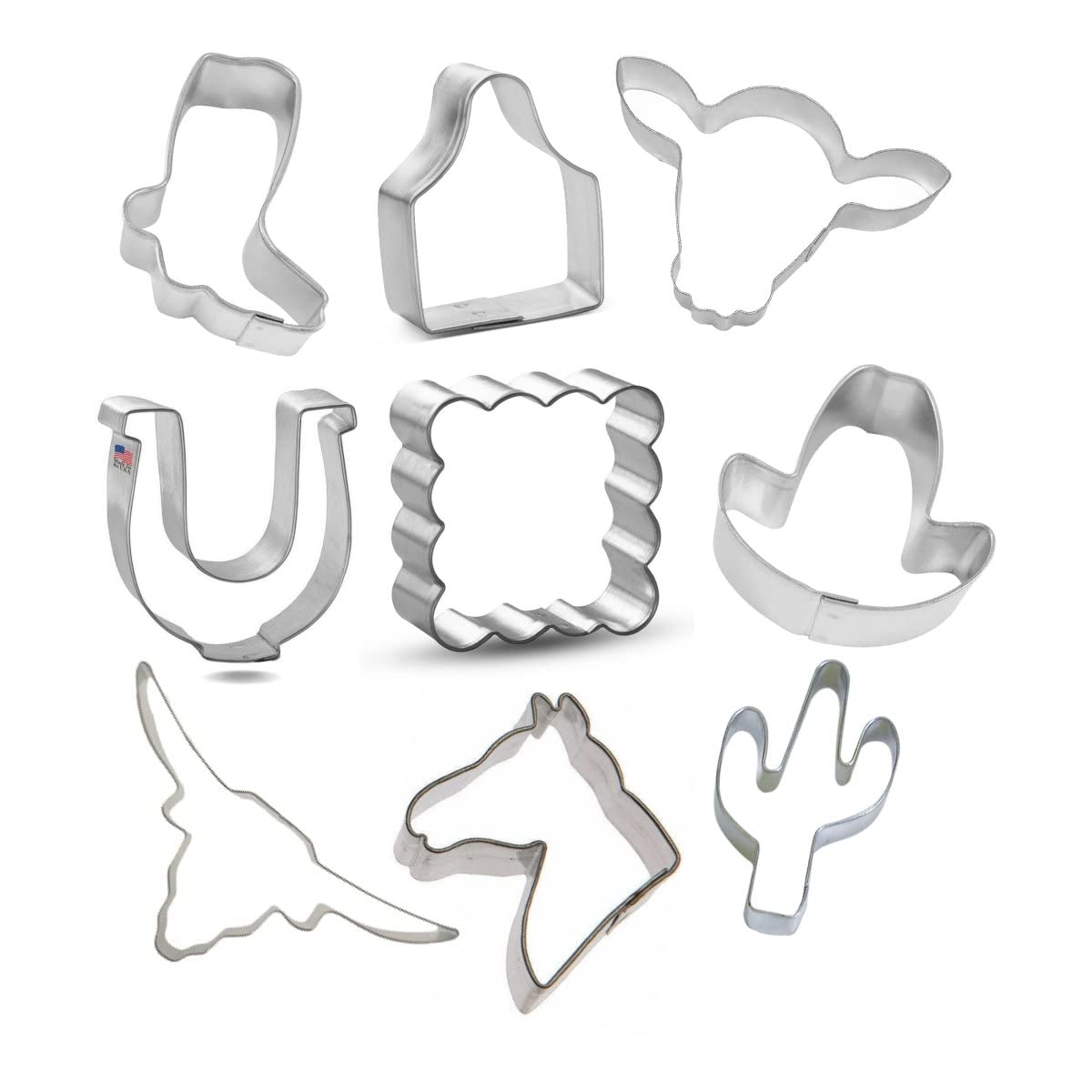 Mini Western Southwestern Cookie Cutter 9 Piece Set from The Cookie Cutter Shop – Tin Plated Steel Cookie Cutters