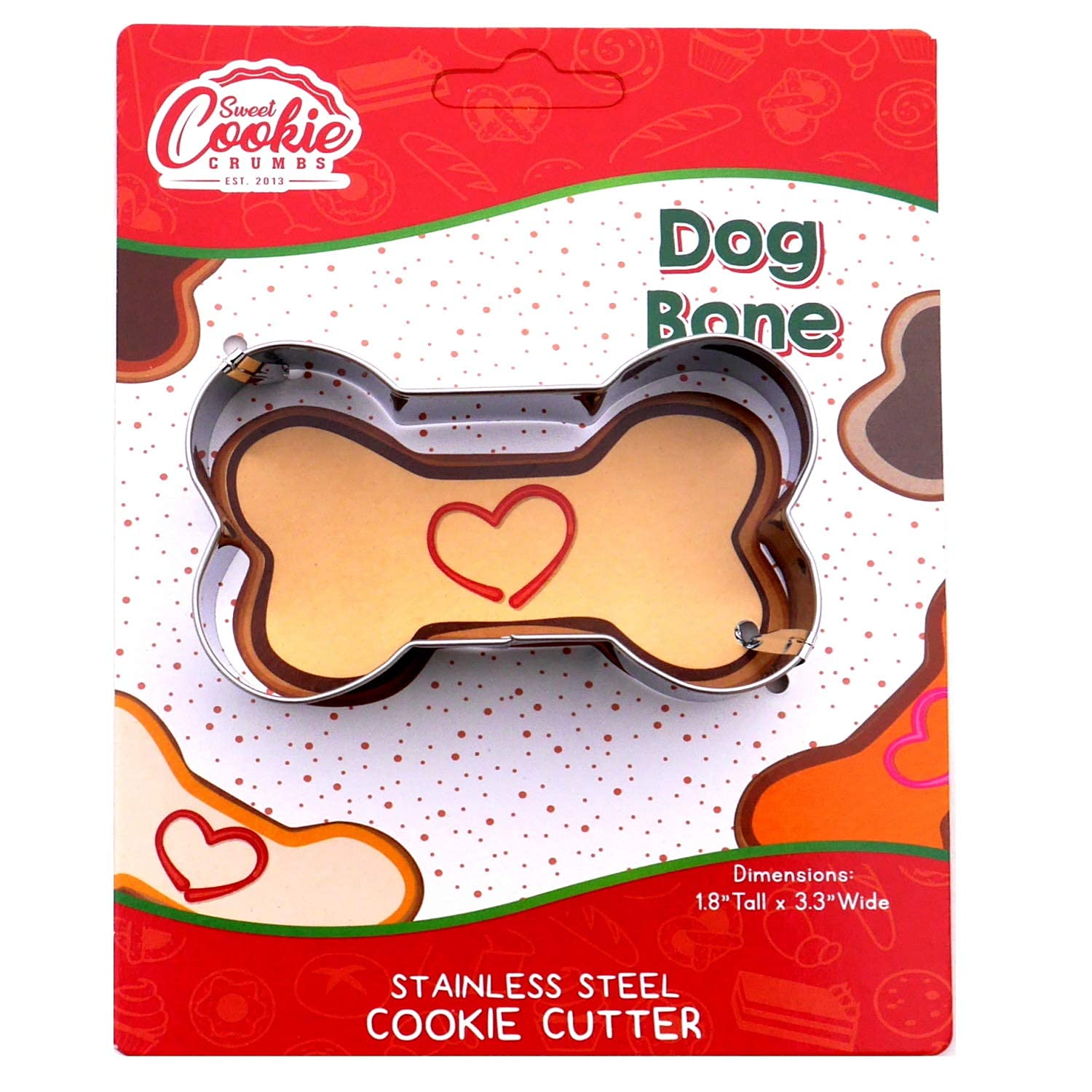 Dog Bone Cookie Cutter, Premium Food-Grade Stainless Steel, Dishwasher Safe