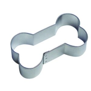 r&m dog bone 3.5" cookie cutter in durable, economical, tinplated steel