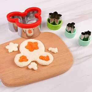 Stainless Steel Sandwiches Cutter set, Mickey Mouse & Dinosaur & Heart & Star Shapes Sandwich Cutters Cookie Cutters Vegetable cutters-Food Grade Cookie Cutter Mold for Kids (Big+Small, 12pac)