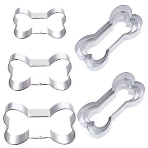 9 pcs dog bone cookie cutter set, sourceton assorted sizes stainless steel dog bone biscuit cookie for homemade treats