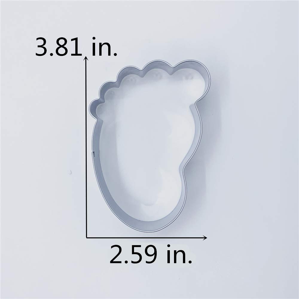 LILIAO Footprint Cookie Cutter - 2.6 x 3.8 inches - Stainless Steel