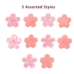 KALAIEN 6PCS Cherry Blossom Cookie Cutters Mold Sakura Cookie Stamps for Biscuit Pastry Accessories