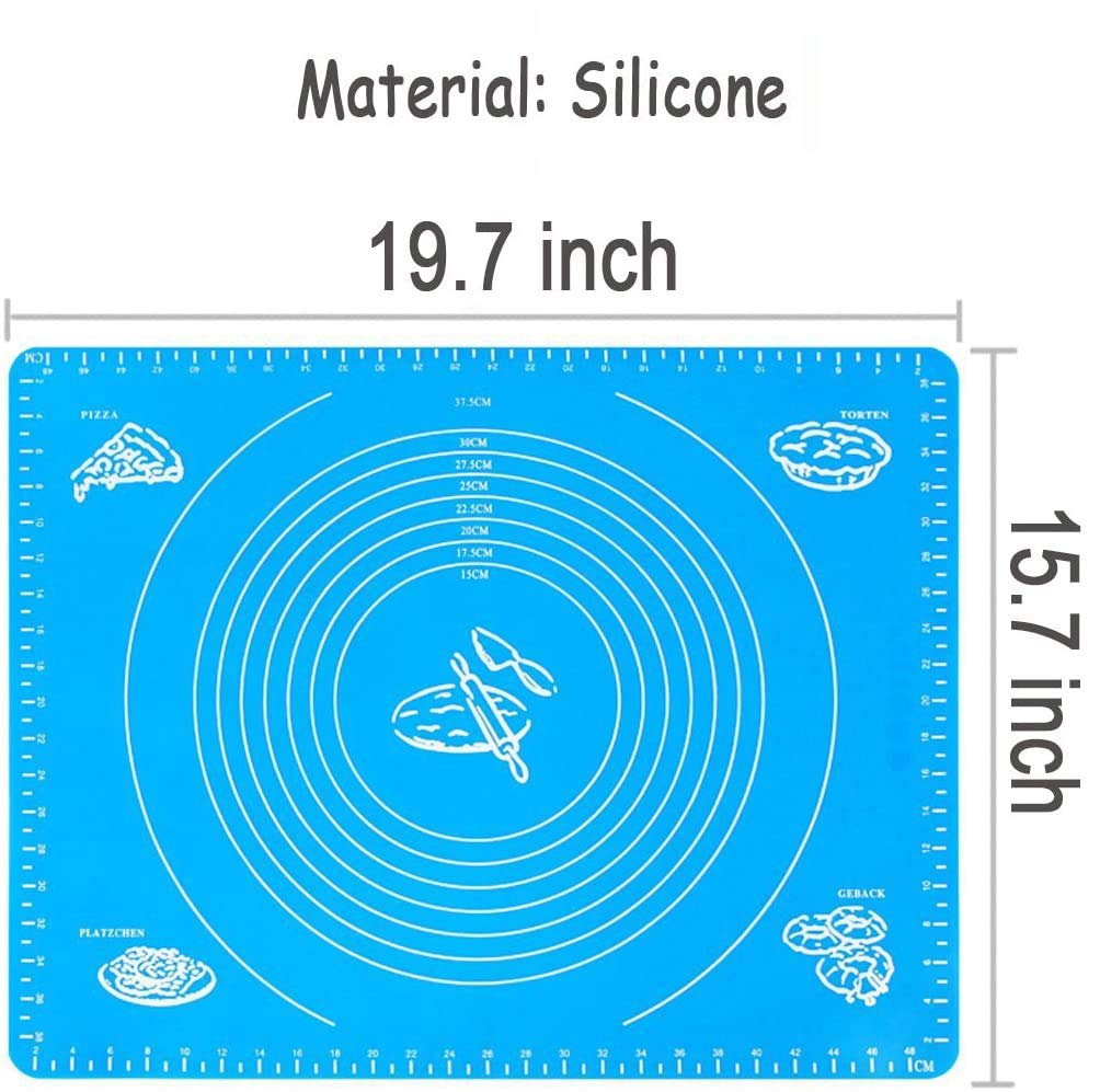 Silicone Pastry Mat Baking Mat for Rolling Dough with Measurement Non Stick Fondant Mat