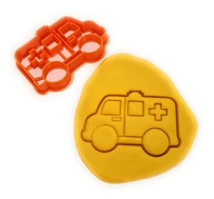t3d cookie cutters ambulance cookie cutter , suitable for cakes biscuit and fondant cookie mold for homemade treats, 3.59 inches x 2.52 inches x 0.55 inches