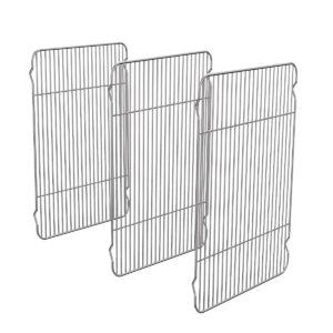 medium stainless steel cooking rack set 3, large baking rack pack of 3, for cooling baking roasting grilling drying, rectangle 11.6 x 9 x 0.6 inch toaster oven, oven & dishwasher safe