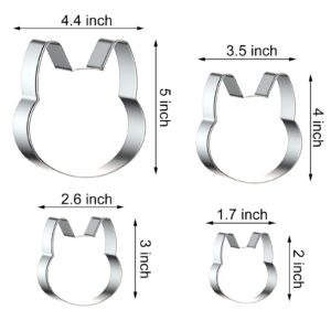 Dog Face Cookie Cutters Set - 5", 4", 3", 2" - 4 Piece Corgi Dog Head Shaped Cookie Cutters for Treats - Stainless Steel