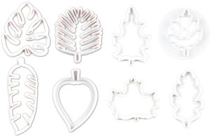 8 pcs leaf cookie cutters, leaf fondant cutters set palm leaves maple leaf cutters set for cookie, gum paste, sugarcraft candy, cake decorating