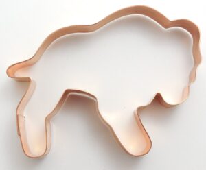 buffalo/bison cookie cutter 4.5 x 3.5 inches - handcrafted copper cookie cutter by the fussy pup