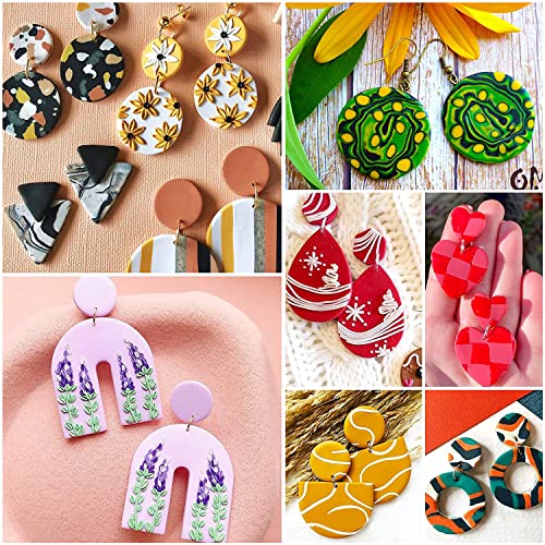 Yayatty 299 PCS Polymer Clay Cutters Set, 18 Shapes Clay Earring Cutters with Earrings Accessories, Clay Pattern Cutting Molds, Plastic Clay Cutters for Polymer Clay Jewelry Making