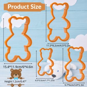 Teddy Bear Cookie Cutter Set - 4 Pieces Teddy Bears Plastic Biscuit Cutter for Kitchen Baking