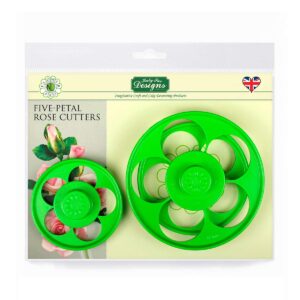flower pro five petal rose cutters (set of 3) for cake decorating - by katy sue