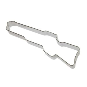 rifle cookie cutter 6 inch - made in the usa – foose cookie cutters tin plated steel rifle cookie mold