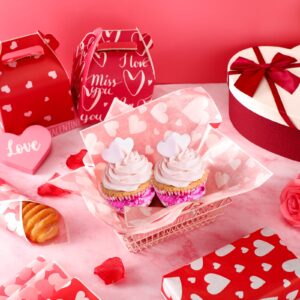 150 Pieces Wax Paper Valentine's Day Food Wrap Paper Heart Sandwich Wrapping Paper Greaseproof Wrapping Paper for Valentine's Day Chocolate Candy Cookies Baking Food Basket Liner Party Supplies