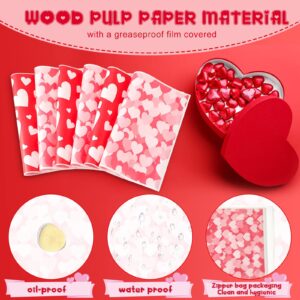 150 Pieces Wax Paper Valentine's Day Food Wrap Paper Heart Sandwich Wrapping Paper Greaseproof Wrapping Paper for Valentine's Day Chocolate Candy Cookies Baking Food Basket Liner Party Supplies