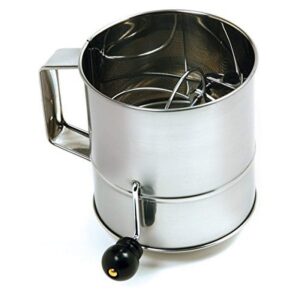 norpro polished stainless steel hand crank sifter, 3 cups/24 ounces, as shown
