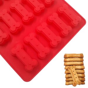 Set of 5, Dog Paws & Bones Silicone Mold and Stainless Steel Dog Bone Cookie Cutters, findTop Food Grade Silicone Mold and 3 Sizes of Biscuit Cutters