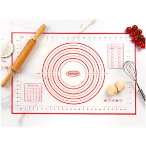 fukoeanx silicone baking mat extra thickness pastry mat dough rolling mat kneading board non-slip with measurement 20 x 28 inches