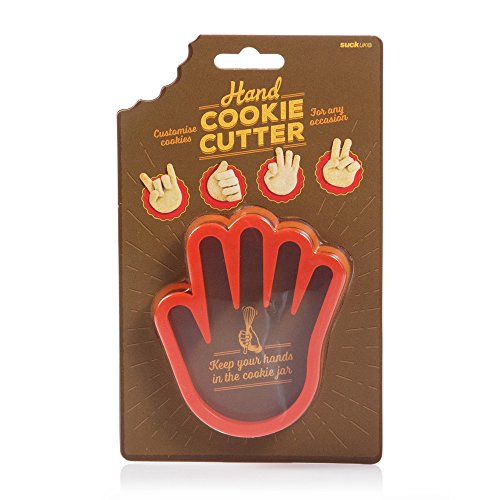 Suck UK Hand Shaped Cookie Cutter - Novelty Baking Accessory to Make Customised Bakes Red 93 x 108 x 14mm