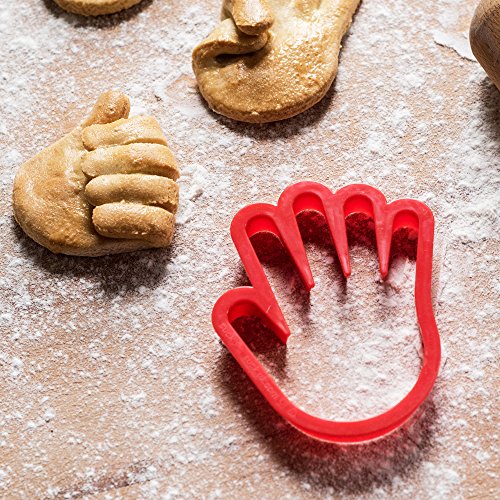 Suck UK Hand Shaped Cookie Cutter - Novelty Baking Accessory to Make Customised Bakes Red 93 x 108 x 14mm