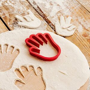 Suck UK Hand Shaped Cookie Cutter - Novelty Baking Accessory to Make Customised Bakes Red 93 x 108 x 14mm