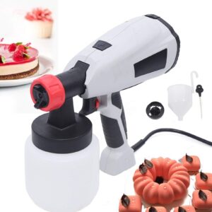 chocolate spray gun art craft decorating airbrush pastry cake decor baking sandblasting machine for cakes, cupcakes, cookies & desserts decoration, with spray nozzle and spool 800ml (110v)