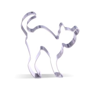 4.2 inch scared cat cookie cutter - stainless steel