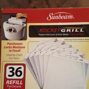 Sunbeam RP36 Rocket Grill Parchment Pouches, 36-Pack